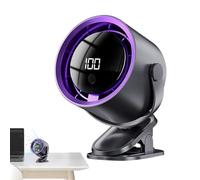 Ventilador de clip para coche, pantalla LED, 100 velocidades, recargable por USB, pequeño ventilador con clip, suministros automotrices para oficinas, cocina, dormitorio, camping, tractor, viajes