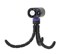 Ventilador de clip para cochecito de bebé con función de refrigeración, portátil, recargable, patas de pulpo flexibles para posicionamiento de 360°, cuchillas ocultas seguras (negro)