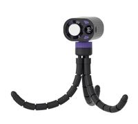 Ventilador de clip para cochecito de bebé con función de refrigeración, portátil, recargable, patas de pulpo flexibles para posicionamiento de 360°, cuchillas ocultas seguras (negro)
