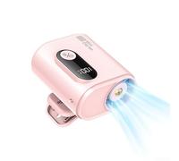 Ventilador de clip USB para uso en exteriores, ventilador colgante portátil para cintura, cuello y paraguas con larga duración de la batería y alto flujo de aire (rosa)