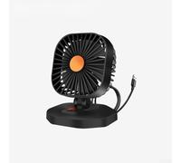 Ventilador de coche alimentado por USB de 12 V 24 V, diseño de doble cabezal con control continuo de 2 velocidades y rotación de 360 grados para una mejor refrigeración en el coche (uno)