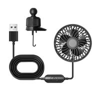 Ventilador de coche con de aire, mini portátil, conexión directa, 3 velocidades, 5 V, ventilador portátil para coche, para camiones, barcos, carritos de golf, aviones, autocaravanas y