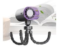 Ventilador de coche genérico, ventilador LED, diseño de pulpo, 199 velocidades, pinza de coche orientable de 360 grados con carga tipo C, para adultos estudiantes de viaje y oficina