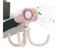 Ventilador de coche portátil genérico - Ventilador de pulpo LED de 199 velocidades - Pequeño giratorio 360° ajustable con pinza y carga tipo C - para adultos estudiantes de viaje y oficina