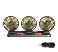 Ventilador de coche USB 5 V, 12 V, 24 V, 2 velocidades, ventilador eléctrico de refrigeración de 3 cabezales, giratorio, silencioso, fuerte, circuladores de aire de refrigeración