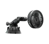 Ventilador de coche, ventilador silencioso con montaje de succión, 3-Speed Adjustable Air Circulator, 360° Rotating Head for Car Interior, Compact Auto Cooler (Black), ideal for Camping & Travel