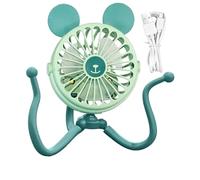 Ventilador de cochecito de clip, ventilador de pulpo para cochecito,Ventilador de cochecito de clip trípode - Ventilador eléctrico portátil de barra de mango de cama infantil silencioso para t