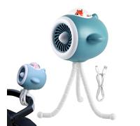 Ventilador de cochecito - Ventilador silencioso de mano flexible trípode, 3 velocidades de viento giratorio, pequeño dispositivo de refrigeración para cochecito con 7 colores | Ventiladores personales
