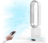 Ventilador de columna sin pala, oscilación 80°, ventilador de torre silenciosa, 8 velocidades de viento, 8 horas, temporizadores, ventilador de pie para dormitorio, ventilador sin hoja (B-plata)