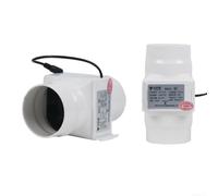 Ventilador de conducto de 75/100 mm de escape en línea de 12 V para uso en interiores con funcionamiento silencioso de 47 dB y movimiento de aire eficiente para invernaderos y baños (3 pulgadas 75 mm)