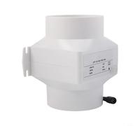Ventilador de conducto en línea de 12 V 75/100 mm, ventilador de escape de bajo ruido de 6 W para el hogar, invernadero, cocina, baño, soplador de PVC de alto flujo de aire blanco (4 pulgadas 100 mm)