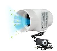 Ventilador de conducto en línea de 12V de 2 pulgadas para tienda de cultivo, amplificador de ventilador de ventilación de aire de 50 mm, mini soplador de 36 m³/h (controlador de velocidad)