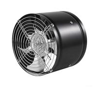 Ventilador de conducto en línea de 150 mm para extracción de humo de cocina con flujo de aire de 600 m3/h y cuerpo reforzado de metal para restaurantes y espacios comerciales (negro)
