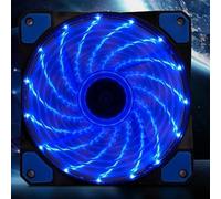 Ventilador de CPU y disipador de calor, 12 cm 15 LED RGB Iluminación Radiador Sistema de refrigeración Disipación de calor eficiente para constructores de PC de juegos (azul)