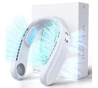 Ventilador de Cuello, Aire Ccondicionado de Cuello Portatil con 2 Almohadillas de Refrigeración de Semiconductores, Wearable Mini Aire Acondicionado 4 Núcleos USB Recargable para Acampar Viajar
