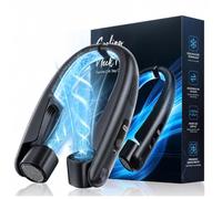 Ventilador de Cuello con Aire Acondicionado, Ventiladores de Cuello 6000 mAh con Control de Velocidad de 1 a 100, Pantalla LED, Salidas de Aire Ajustables para Viajes y Actividades al Aire Libre