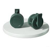 Ventilador de cuello con clip, manos recargables por USB, 3 velocidades, rotación de 360 grados, refrigeración personal para deportes al aire libre (verde retro)