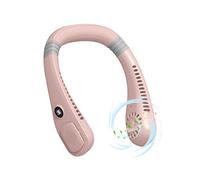 Ventilador de cuello de enfriamiento - Mini ventilador de mini cuello ruido | Ventilador de viajes 3 Gear Speed 360 Grado para el patio deportivo al aire libre Jardín de trabajo Home Kitchen (rosa)