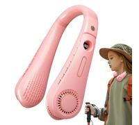 Ventilador de cuello de enfriamiento: ventilador de 2400 mAh con manos libres, exhibición LED sin torcedura de cabello 360 ° Airflow Air acondicionador recargable de cuello para acampar para viajes de