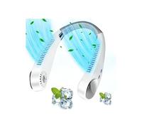 Ventilador de cuello portátil, mini ventilador USB recargable de 5000 mAh, ventilador de cuello sin aspas de 360 grados, 3 velocidades ajust