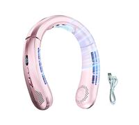 Ventilador de Cuello Portátil Sin Aspas, con Pantalla Digital, Fuente de Alimentación, Enfriador de Aire, Ventilador Eléctrico Recargable por USB