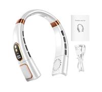 Ventilador de cuello - Ventilador de refrigeración portátil sin hojas con 5 ajustes de velocidad | Ventilador personal recargable por USB con batería de 4000 mAh | Ventilador de cuello portátil manos