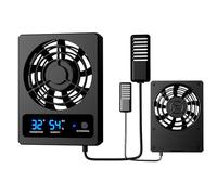 Ventilador de enfriamiento de anfibios - ventilación inteligente, pantalla de luz indicadora | Flujo de aire de bajo ruido, calibre de humedad de temperatura eficiente para tanque de d