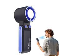 Ventilador de enfriamiento de hielo: ventilador recargable plegable con batería de 4000 mAh y control de 100 velocidades, dispositivo compacto de flujo de aire | Enfriador personal portátil para