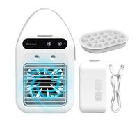 Ventilador De Enfriamiento - Ventilador Personal para Escritorio,Dispositivo de Enfriamiento Silencioso con 2 Velocidades Ajustables y Bandeja de Hielo para Sala Dormitorio Residencia Camping
