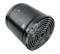 Ventilador de escape de alto rendimiento de 150 mm con malla de metal, 600 m3/h, volumen de aire de 40 W, potencia para baño, cocina, ventilación, larga duración, cuerpo de metal (negro)