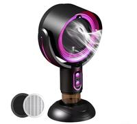 Ventilador de escape de escritorio con carga USB y controles ajustables, diseñado para una extracción eficaz de humo y vapor de aceite (negro y púrpura)