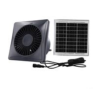 Ventilador de escape de panel solar de 12 V para ventilación del hogar, soplador de aire de ahorro de energía de alta velocidad con válvula de retención para pared o banda, gris (6 pulgadas)