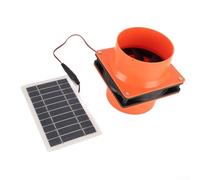 Ventilador de escape de panel solar, kit de ventilador de panel solar de 10 W, 12 V, utilizado para pequeños gallineros, invernaderos, cobertizos, casas de mascotas, escape de ventana (naranja)
