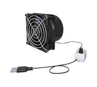 Ventilador de escape para ventilación - Extractor de humos ajustable a velocidad variable USB - Mini ventilador extractor de aire con refuerzo integrado para baño, cocina, ventana y aseo