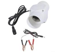 Ventilador de escape, pequeño ventilador de conducto de 10 W, 12 V, con abrazadera de batería, 46 mm de diámetro interior, ventilador de ventilación de PVC para circulación de aire en línea