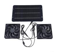 Ventilador de escape solar portátil, 12 V, 10 W, doble extractor con rejilla protectora de metal para invernadero, gallinero, caravana, camping