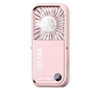 Ventilador De Escritorio - Batería Tipo C ABS Blanca De 3000 MAh, Ventilador Personal Silencioso En Miniatura Plegable, Soporte Para Teléfono Con Pantalla Digital LED, Compresión De Hielo | Dispositiv