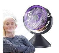 Ventilador De Escritorio Circulante - Ventilador Eléctrico Con Carga USB Y Función Luz LED Ambiente - Máquina De Refrigeración Portátil Para Escritorio Con Luz LED Para Trabajo