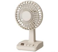 Ventilador de escritorio compacto recargable con dos mil miliamperios por hora que ofrece hasta once horas de funcionamiento y funcionamiento silencioso para oficina o dormitorio (blanco)