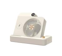 Ventilador de Escritorio con Base Angular, Cargador Inalámbrico, Ajuste de 100 Velocidades, Pantalla Digital y Dispositivo de Enfriamiento B