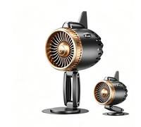 Ventilador De Escritorio Con Motor De Avión | Plegable Recargable USB De 5 Velocidades | Ventilador De Exhibición De Modelo De Motor De Escritorio | Creativo Para El Hogar Oficina Dormitorio Sala De E