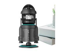 Ventilador de escritorio de 12.8 pulgadas, diseño POM, dispositivo de flujo de aire silencioso, ventilador recargable por USB con luz RGB y batería de 5000 mAh, flujo de aire fuerte giratorio