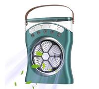 Ventilador de escritorio de nebulización, pequeño ventilador recargable, giratorio de 180 grados, máquina silenciosa, para adolescentes, estudiantes, sala de estar, dormitorio, sala de estudio