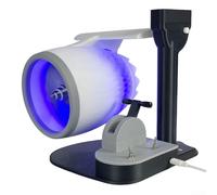 Ventilador de escritorio dinámico con spray humidificador y estética creativa de hélice para una refrigeración mejorada (azul)