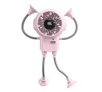 Ventilador De Escritorio - Enfriador Personal Silencioso Recargable De 4 Velocidades, Mini Ventilador Con Correa Luminosa, Dispositivo De Aire De Clip Ajustable | Uso Manos Libres Compacto,