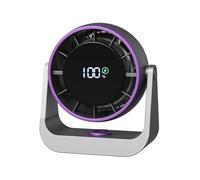 Ventilador de escritorio pequeño - Pantalla LED Rechargeable, Quiet Cooling Portable, Personal Table Fan, Efficient Air Circulation With Long Battery | Compact Cooling Device For Bedroom Living Room