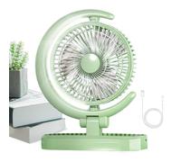 Ventilador de escritorio personal - Ventilador pequeño para dormitorio, ventilador de circulación de aire de 3 velocidades | Ventiladores de mesa silenciosos con carga USB, 1200mAh, con luz, v