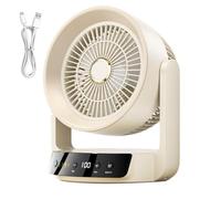 Ventilador De Escritorio Portátil - Velocidad Ajustable Pantalla Digital USB Recargable - Ventilador De Escritorio Sin Ruido | Para Mesita De Noche, Cocina, Dormitorio, Hogar, Oficina, Estudio, Reside