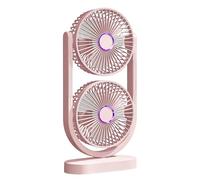 Ventilador de escritorio portátil, ventilador de escritorio recargable, 25 cm (1) recargable de velocidades, circulación de aire de doble cabezal para oficina en casa, dispositivo portátil de