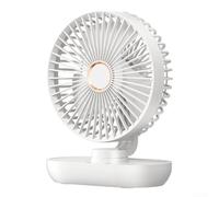 Ventilador de escritorio recargable por USB con 5 ajustes de velocidad, oscilación automática para una amplia cobertura de aire, inclinación ajustable, funcionamiento silencioso para trabajo o estudio